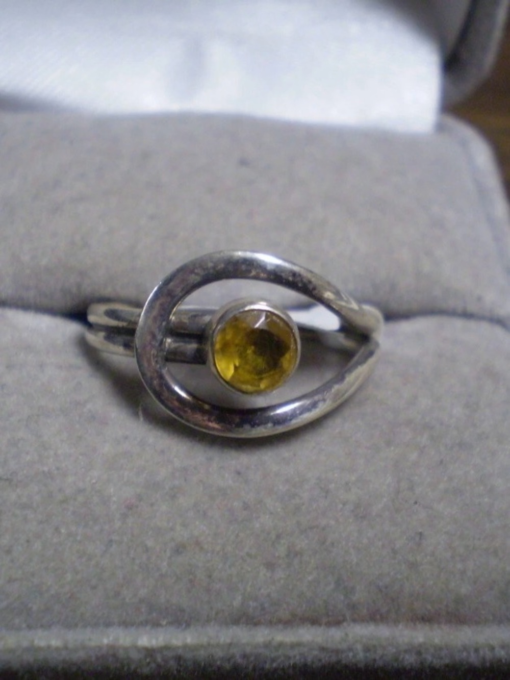 Yellow Gemstone Sterling Silver Ring